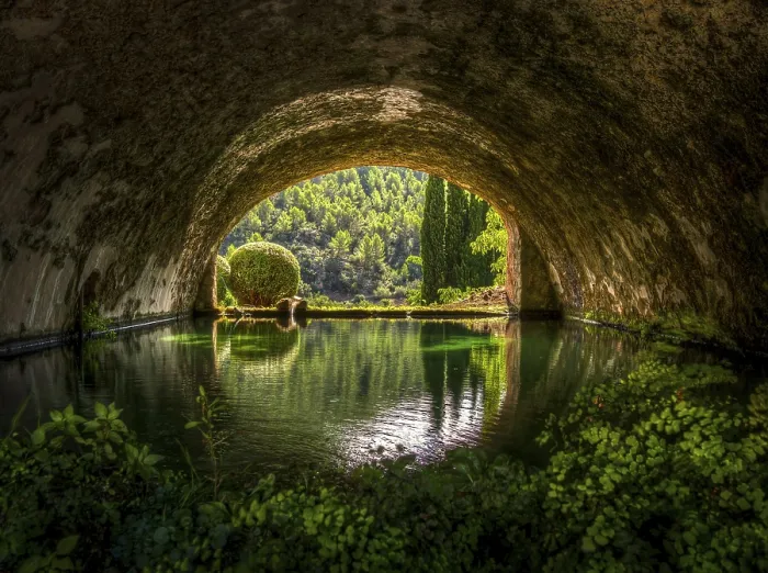 Framed Print : Superstructure over a water basin Print, Bunyola, Majorca Framed Print : Superstructure over a water basin Print, Bunyola, Majorca