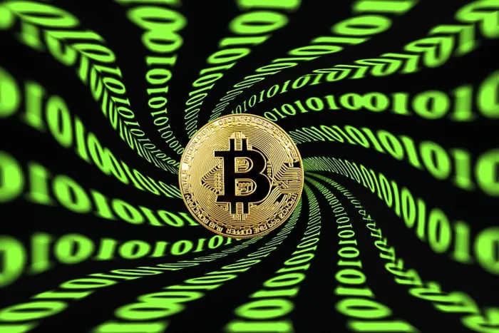 Framed Print : Bitcoin Gold Coin with Digital Binary Code Print Framed Print : Bitcoin Gold Coin with Digital Binary Code Print