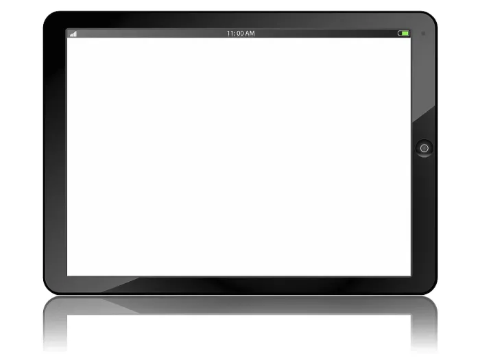 Framed Print : Tablet PC Print Isolated on White Background Framed Print : Tablet PC Print Isolated on White Background