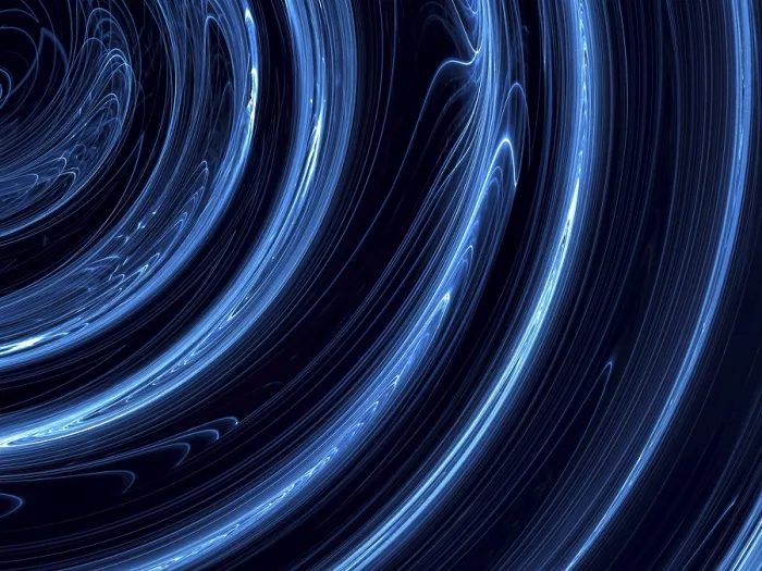 Framed Print : Tech Blue Fractal Print - Glowing Concentric Circles Framed Print : Tech Blue Fractal Print - Glowing Concentric Circles