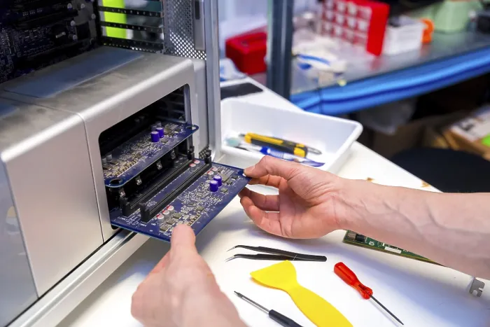 Framed Print : Technician Opening Computer Back for Repair Print Framed Print : Technician Opening Computer Back for Repair Print