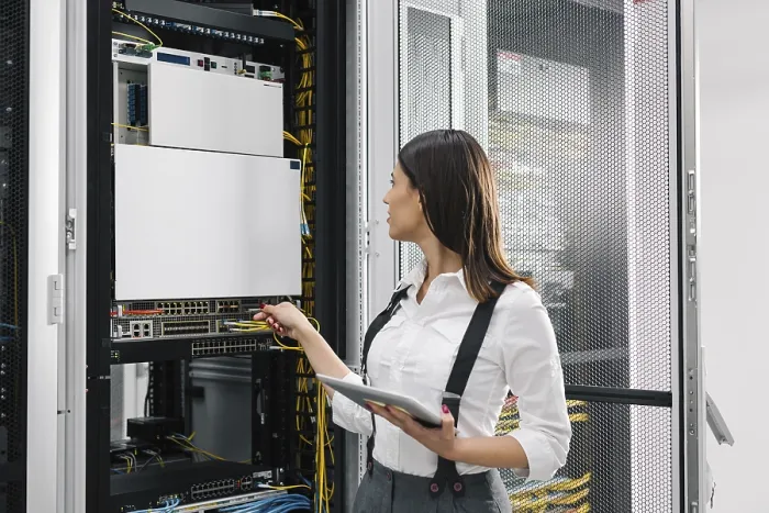 Framed Print : Technician Analysing Server with Tablet PC Print Framed Print : Technician Analysing Server with Tablet PC Print