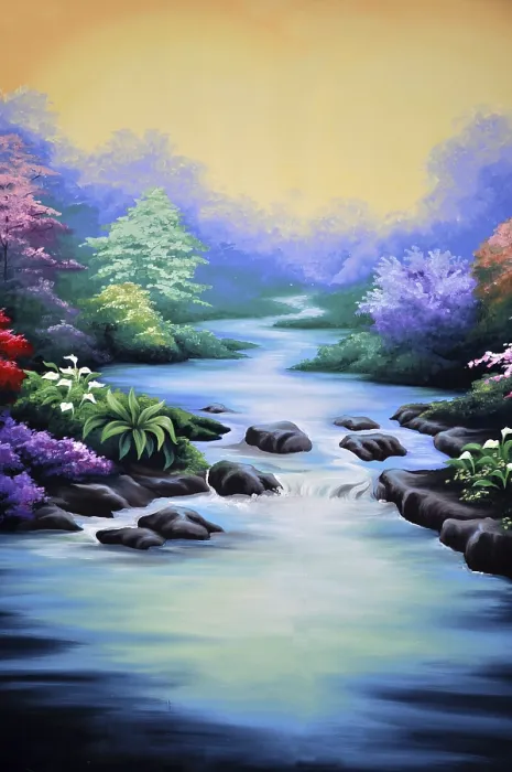 Framed Print : Theatre Backdrop Print: Forest and Stream Scene Framed Print : Theatre Backdrop Print: Forest and Stream Scene