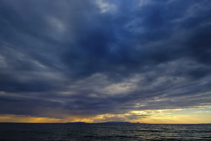 Framed Print : Thunderclouds at Sunset Print, Punta Ala, Tuscany, Italy