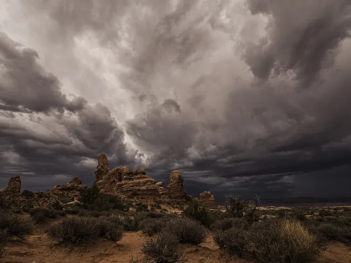 Framed Print : Thunderclouds over Turret Arch Print, Arches National Park, Utah Framed Print : Thunderclouds over Turret Arch Print, Arches National Park, Utah