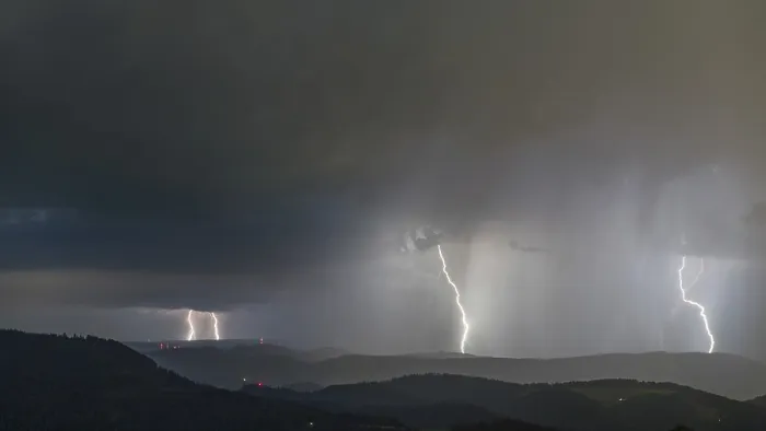 Framed Print : Thunderstorm, Lightning, Black Forest Print, Germany Framed Print : Thunderstorm, Lightning, Black Forest Print, Germany