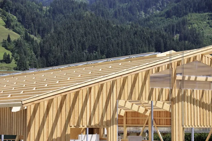 Framed Print : Timber Construction Print - Hall in Aurach, Austria Framed Print : Timber Construction Print - Hall in Aurach, Austria