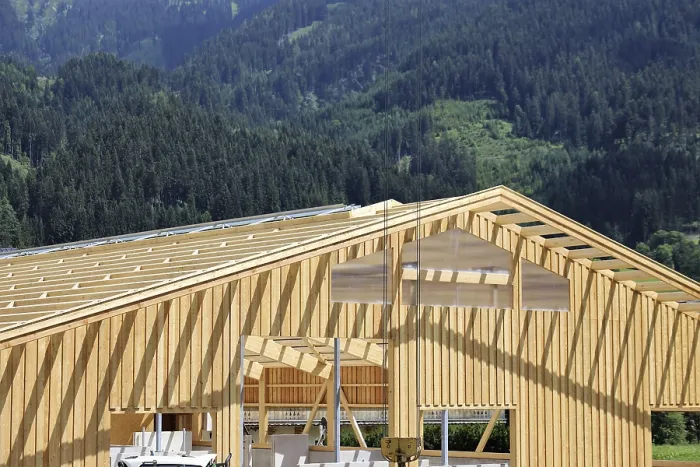 Framed Print : Timber Construction Print - New Hall in Aurach, Austria Framed Print : Timber Construction Print - New Hall in Aurach, Austria