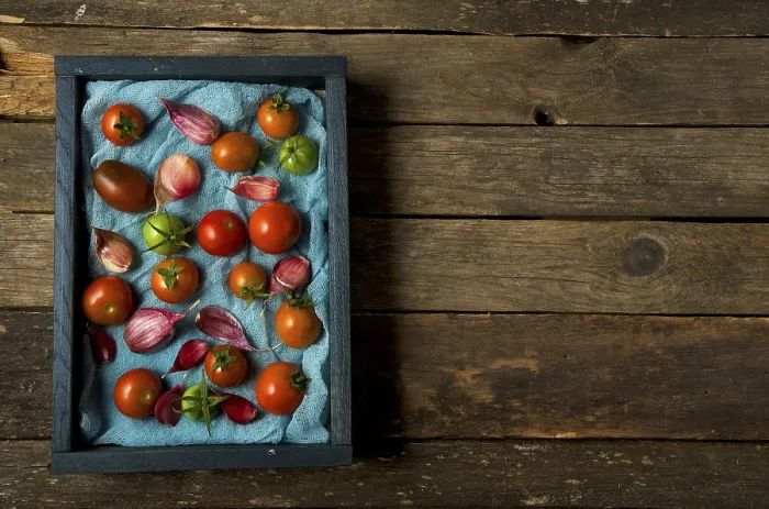 Framed Print : Tomatoes on Wooden Print Framed Print : Tomatoes on Wooden Print
