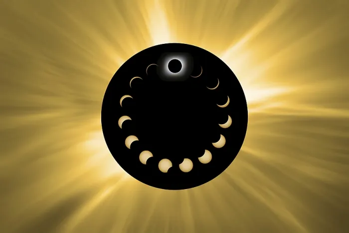 Framed Print : Total Solar Eclipse Phases Print: Composite Image Framed Print : Total Solar Eclipse Phases Print: Composite Image