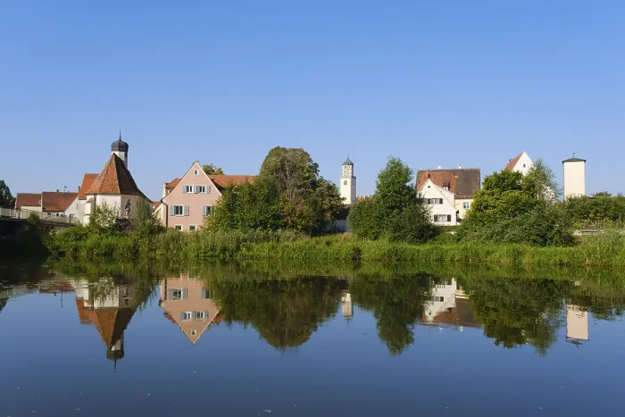 Framed Print : Town view at the river Wornitz, Oettingen in Bavaria print Framed Print : Town view at the river Wornitz, Oettingen in Bavaria print