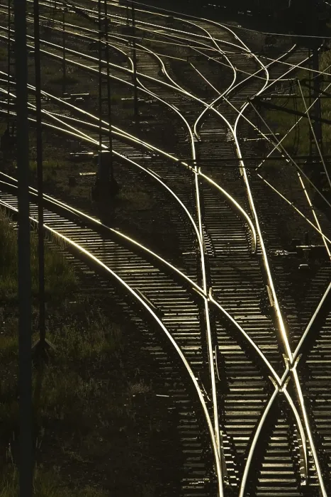 Framed Print : Munich Railway Tracks in Backlight Print