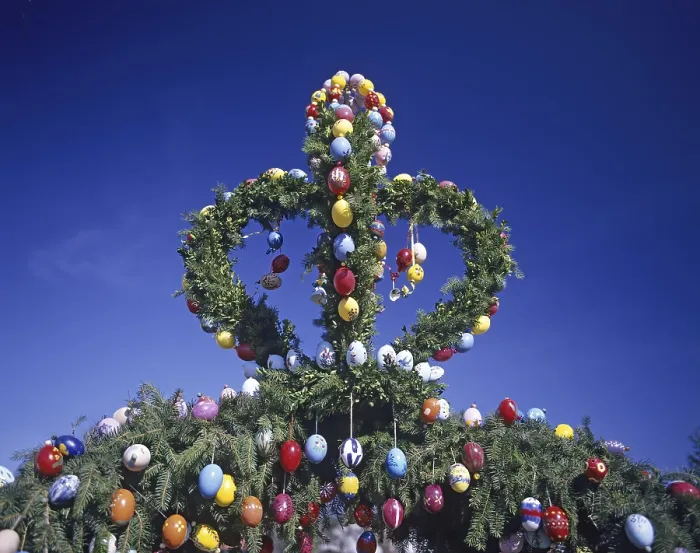 Framed Print : Colourful Easter Tree Print, Franconian Switzerland, Germany Framed Print : Colourful Easter Tree Print, Franconian Switzerland, Germany