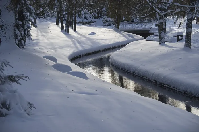 Framed Print : Winter Creek Landscape Print Framed Print : Winter Creek Landscape Print