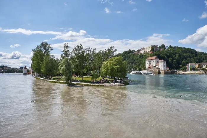 Framed Print : Passau River Confluence Print, Germany Framed Print : Passau River Confluence Print, Germany