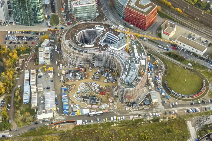Framed Print : Trivago Headquarters Construction Site Aerial Print
