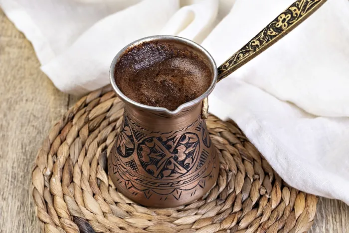 Framed Print : Turkish Coffee Print on Table Framed Print : Turkish Coffee Print on Table