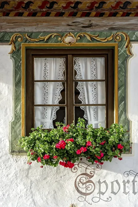 Framed Print : Typical Luftlmalerei Print, Wallgau, Germany