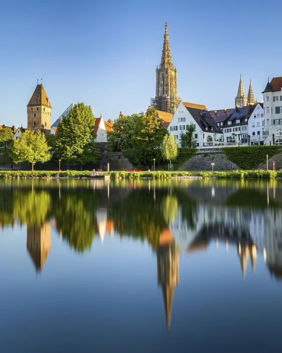 Framed Print : Ulm Minster Church and Danube River Reflection Print Framed Print : Ulm Minster Church and Danube River Reflection Print