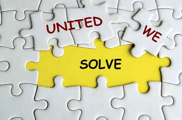 Framed Print : United We Solve Missing Jigsaw Puzzle Print Framed Print : United We Solve Missing Jigsaw Puzzle Print