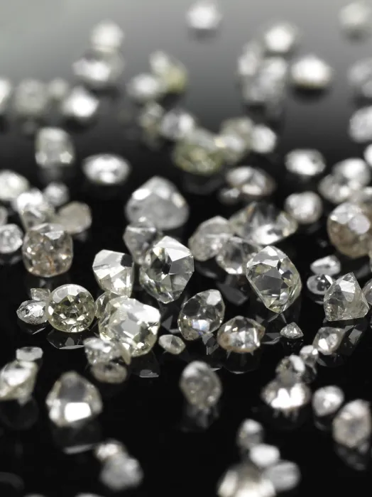 Framed Print : Diamonds: Cut, UnCut and Rough Diamond Print