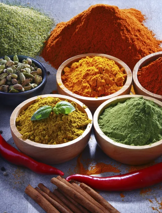 Framed Print : Variety of Spices on Kitchen Table Print Framed Print : Variety of Spices on Kitchen Table Print