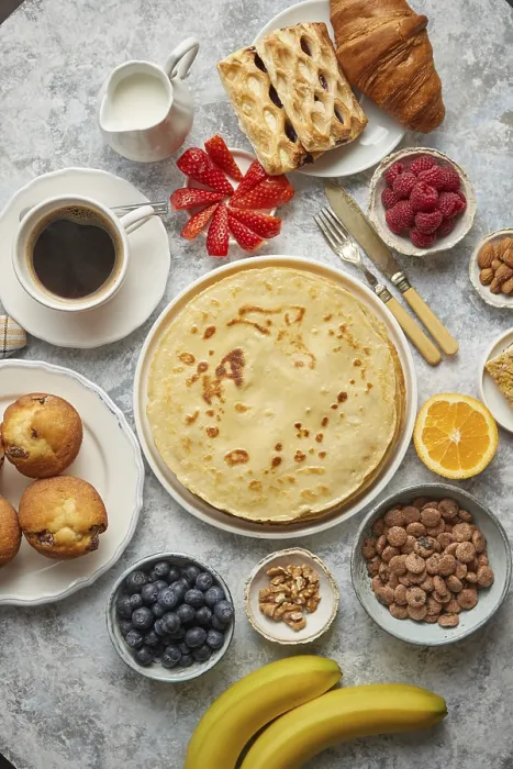 Framed Print : Breakfast Ingredients Print - Flat Lay Framed Print : Breakfast Ingredients Print - Flat Lay