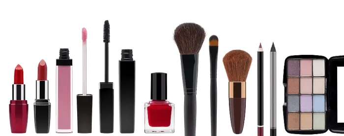Framed Print : Various Cosmetics Print on White Background