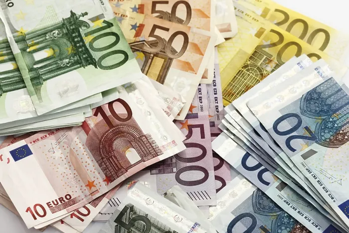 Framed Print : Collection of Euro Banknotes Print, Full-Format