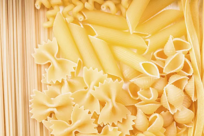 Framed Print : Various Pasta Types Print on Table Background Framed Print : Various Pasta Types Print on Table Background