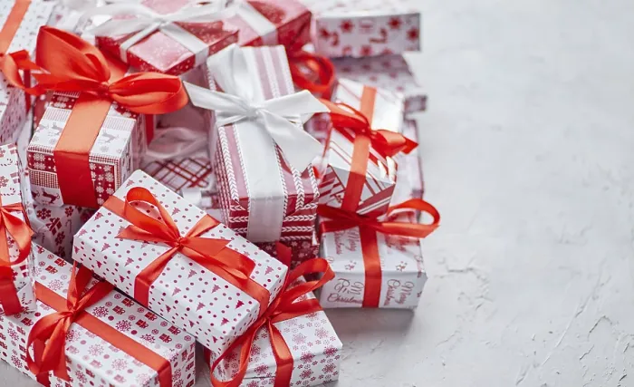Framed Print : Christmas Box Print - Festive Flat Lay Framed Print : Christmas Box Print - Festive Flat Lay