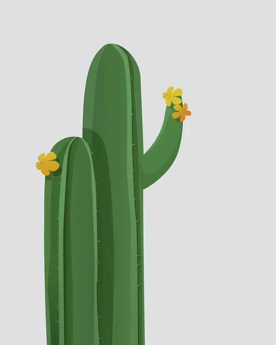 Framed Print : Blooming Cactus Vector Background Print Framed Print : Blooming Cactus Vector Background Print