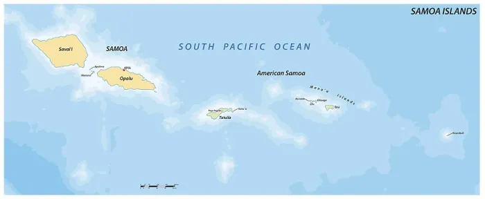 Framed Print : Vector Map Print of Samoa Islands Archipelago Framed Print : Vector Map Print of Samoa Islands Archipelago