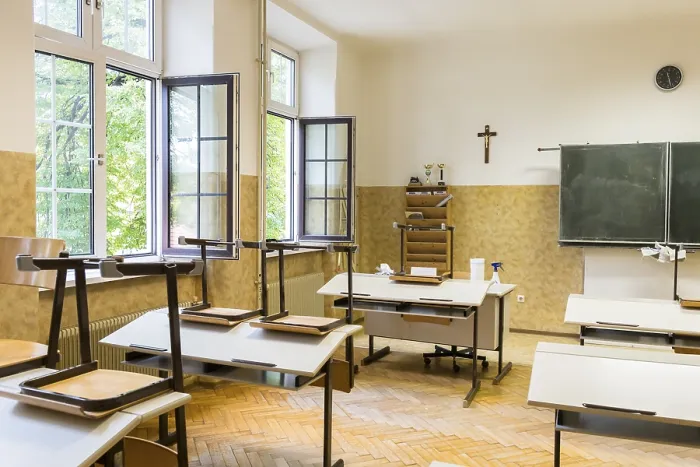 Framed Print : Ventilation in a Classroom, Open Windows, Austria Print Framed Print : Ventilation in a Classroom, Open Windows, Austria Print