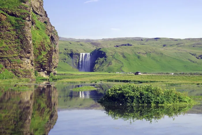 Framed Print : Skogarfoss Waterfall Print, Iceland Framed Print : Skogarfoss Waterfall Print, Iceland
