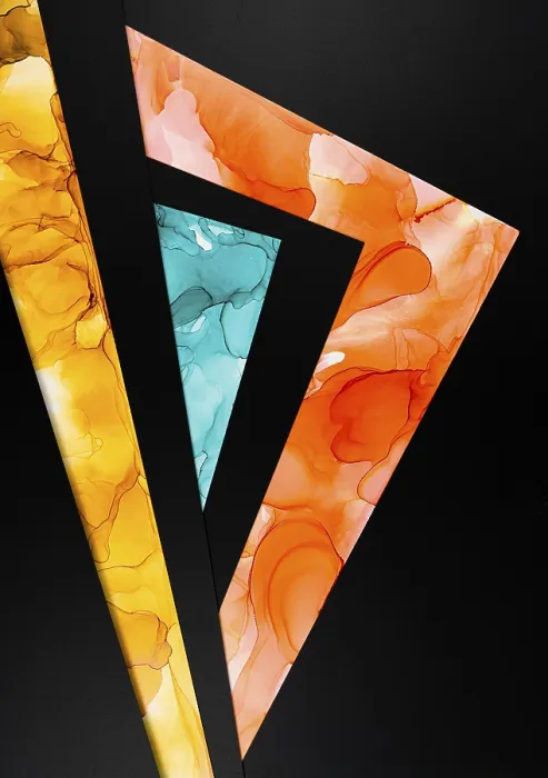 Framed Print : Vibrant Abstract Print with Triangular Shapes Framed Print : Vibrant Abstract Print with Triangular Shapes
