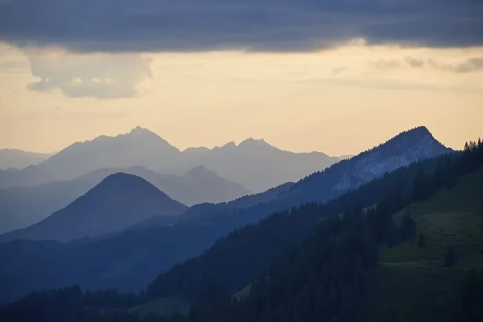 Framed Print : View from Breitenstein to Wendelstein and Spitzstein Print, Chiemgau Alps
