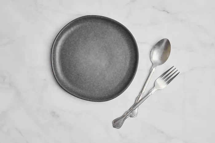 Framed Print : Top View Ceramic Plate and Utensils Print Framed Print : Top View Ceramic Plate and Utensils Print
