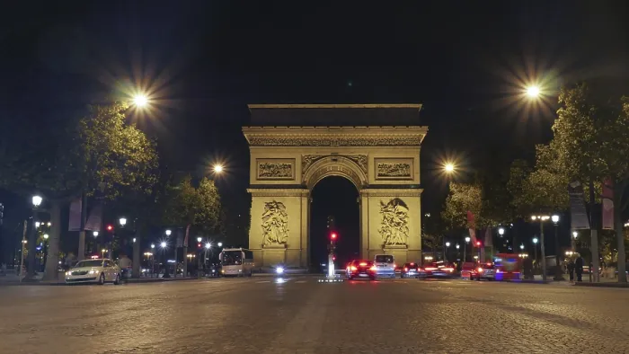 Framed Print : Paris Champs Elysees Arc de Triomphe Night Print Framed Print : Paris Champs Elysees Arc de Triomphe Night Print