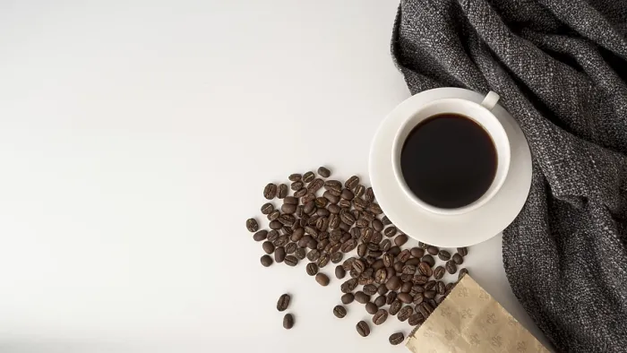 Framed Print : Top View Coffee Print with Copy Space Framed Print : Top View Coffee Print with Copy Space