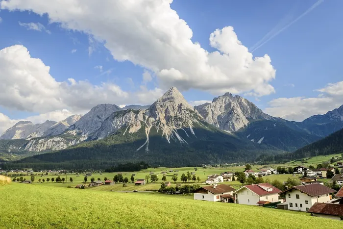 Framed Print : View of the Ehrwalder Sonnenspitze Mountain Landscape Print Framed Print : View of the Ehrwalder Sonnenspitze Mountain Landscape Print