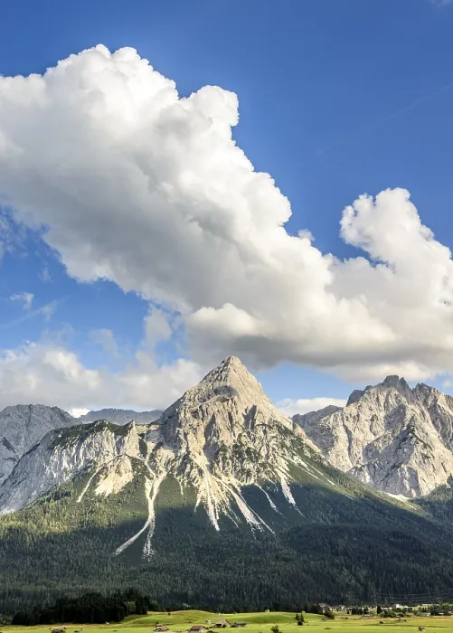 Framed Print : View of Ehrwalder Sonnenspitze Mountain Landscape Print Framed Print : View of Ehrwalder Sonnenspitze Mountain Landscape Print