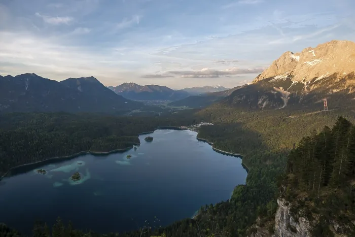 Framed Print : View over the Eibsee lake at sunset Print, Germany Framed Print : View over the Eibsee lake at sunset Print, Germany