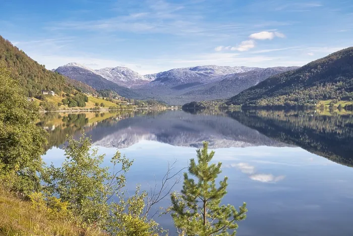 Framed Print : View over the Eidfjord, Norway Print Framed Print : View over the Eidfjord, Norway Print