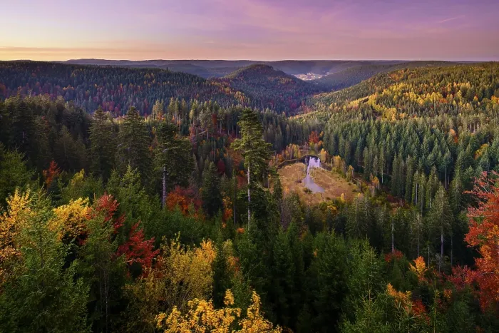 Framed Print : View from the Ellbachseeblick viewing platform Print, Northern Black Forest, Germany
