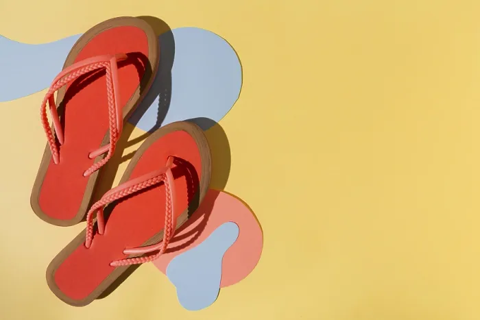 Framed Print : Top View Flip Flops Print Framed Print : Top View Flip Flops Print