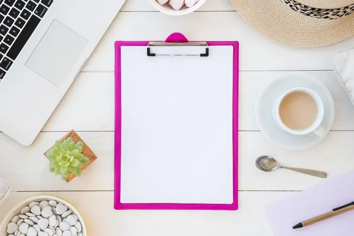 Framed Print : Top View Folder Desk Print Framed Print : Top View Folder Desk Print