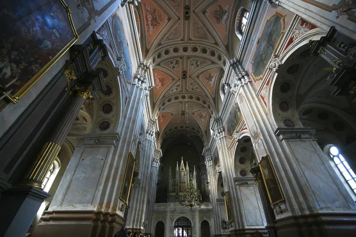 Framed Print : View inside the Cathedral Print, Kaunas
