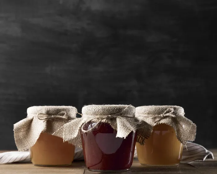 Framed Print : Front View Jam Jars Print Framed Print : Front View Jam Jars Print