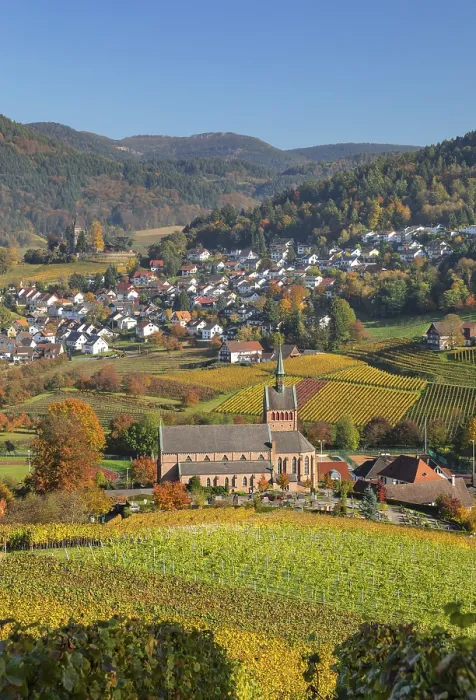 Framed Print : View of Kappelrodeck in Autumn Print, Black Forest, Germany Framed Print : View of Kappelrodeck in Autumn Print, Black Forest, Germany